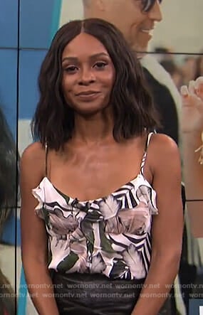 Zuri’s printed ruffled camisole on E! News