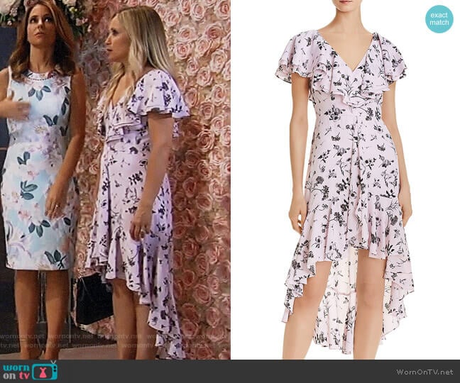 Aidan by Aidan Mattox High-Low Ruffled Chiffon Dress worn by Lulu Spencer Falconeri (Emme Rylan) on General Hospital