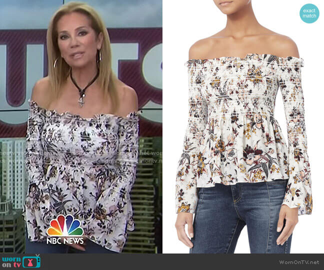 ALC Agra Off-The-Shoulder Blouse worn by Kathie Lee Gifford on Today