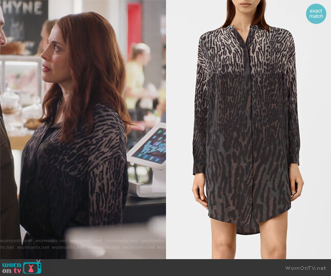 All Saints Helle Sinai Silk Dress worn by Jo (Alanna Ubach) on Girlfriends Guide to Divorce