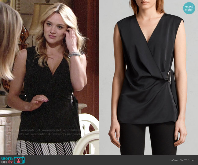 All Saints Callie Top worn by Summer Newman (Hunter King) on The Young and the Restless
