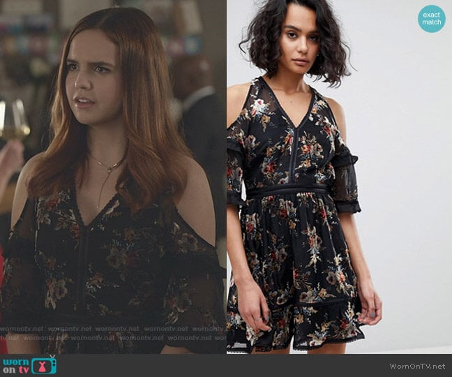 All Saints Floral Devore Ruffle Mini Dress worn by Grace Russell (Bailee Madison) on Good Witch
