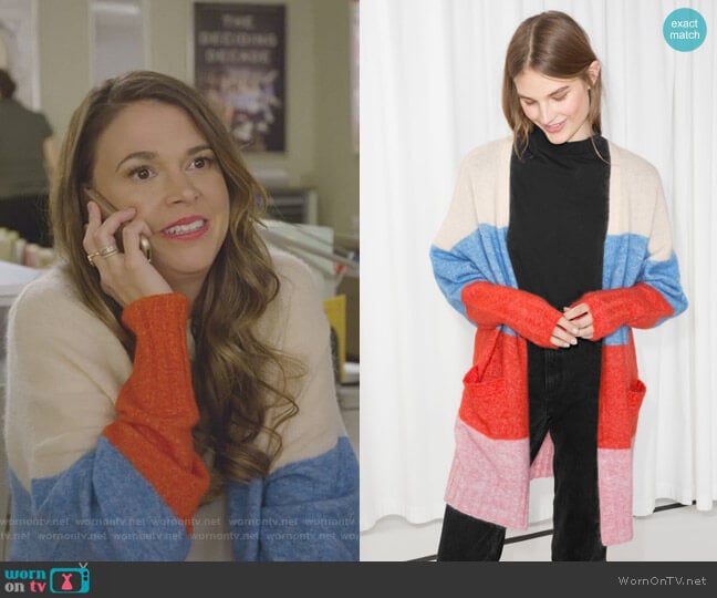 & Other Stories Wool Blend Oversized Cardigan worn by Liza Miller (Sutton Foster) on Younger