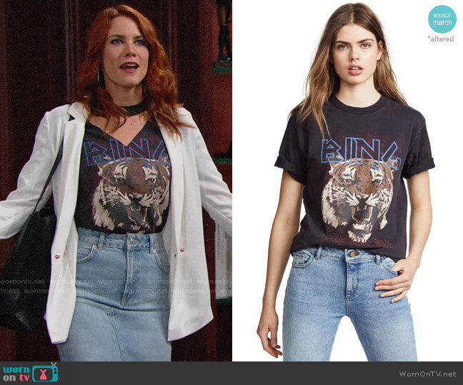 Anine Bing Tiger Tee worn by Sally Spectra (Courtney Hope) on The Bold and the Beautiful