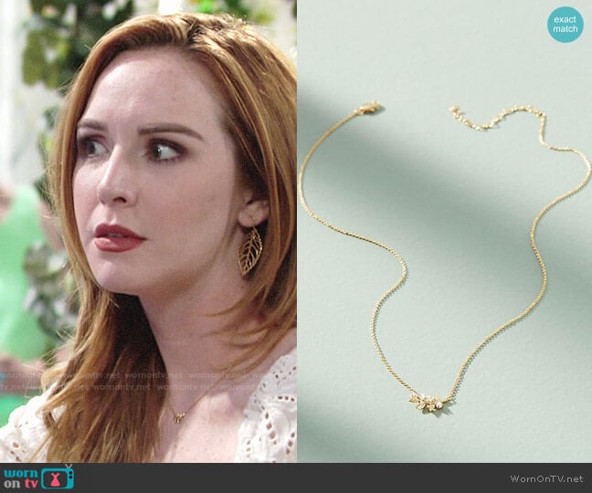 Olive Branch Pendant Necklace from Anthropologie worn by Mariah Copeland (Camryn Grimes) on The Young and the Restless