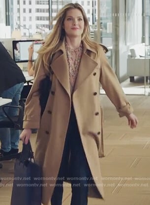 Sutton’s beige trench coat on The Bold Type