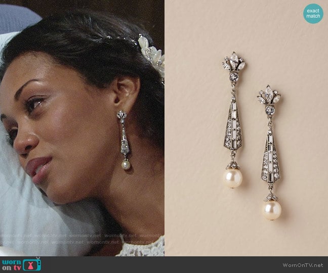 BHLDN Spire Earrings worn by Hilary Curtis (Mishael Morgan) on The Young and the Restless