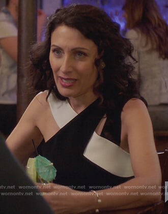Abby’s black and white cutout top on Girlfriends Guide to Divorce
