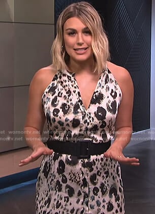 Carissa’s printed shirtdress on E! News