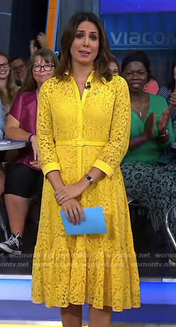 Cecilia’s yellow lace shirtdress on Good Morning America