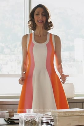 Delia’s colorblock fit and flare dress on Girlfriends Guide to Divorce