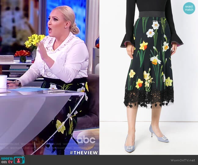 Dolce & Gabbana Printed Cady Skirt worn by Meghan McCain on The View