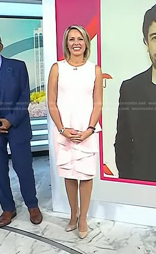 Dylan’s pink ruffled front dress on Today