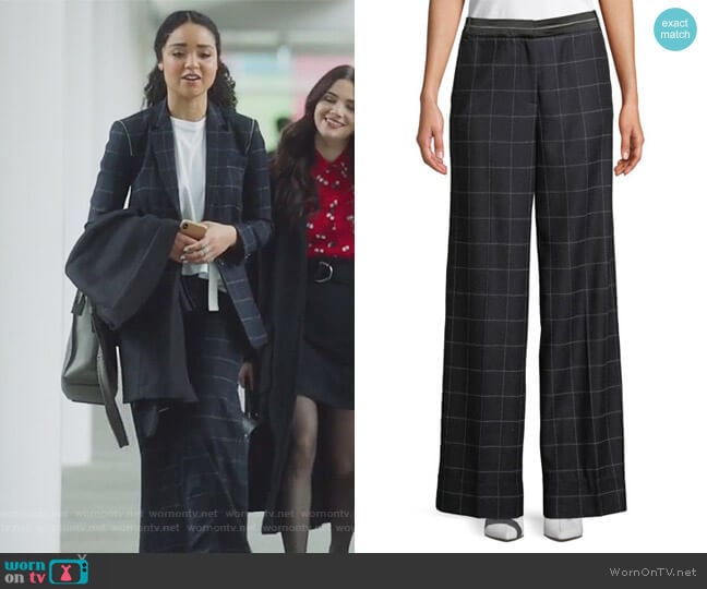 Elizabeth & James Hansel Windowpane Wide-Leg Trouser worn by Kat Edison (Aisha Dee) on The Bold Type
