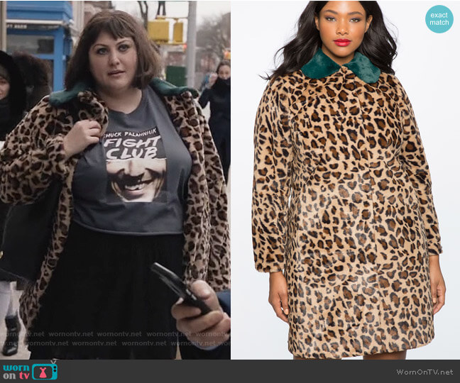 Eloquii Leopard Coat with Fur Collar worn by Plum Kettle (Joy Nash) on Dietland