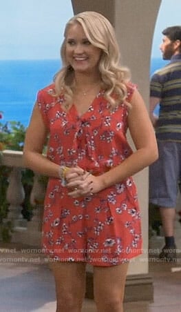 Gabi’s red floral romper on Young and Hungry