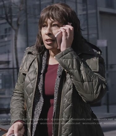 Julia’s green quilted jacket on Dietland