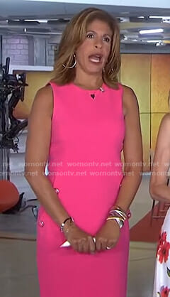 Hoda’s pink dress with button details on Today