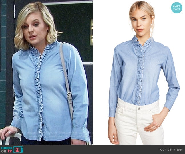 Isabel Marant Etoile Lawendy Shirt worn by Maxie Jones (Kirsten Storms) on General Hospital