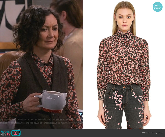 Isabel Marant Floral Printed Silk Crepe Shirt
