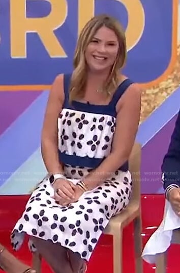Jenna’s white beetle print midi dress on Today