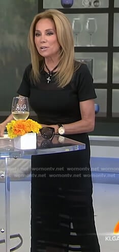 Kathie’s black striped mesh dress on Today