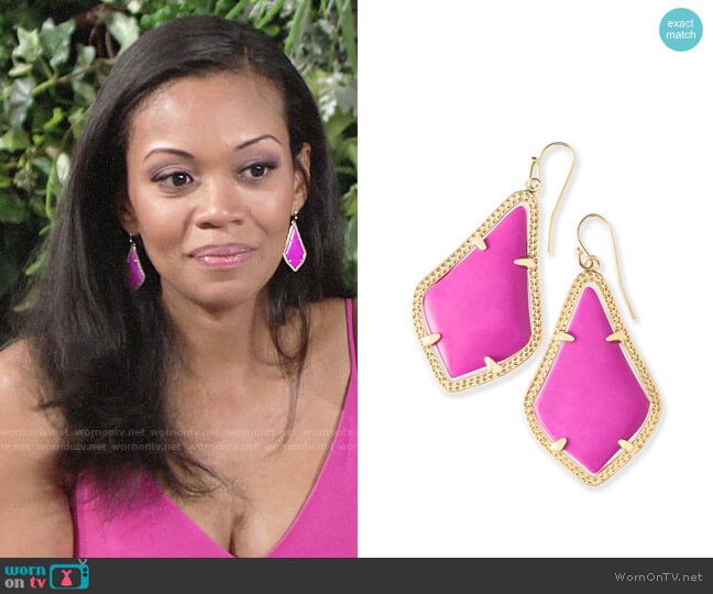 Kendra Scott Alex Earrings worn by Hilary Curtis (Mishael Morgan) on The Young and the Restless