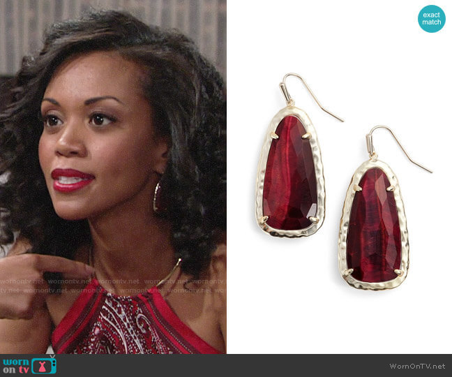 Kendra Scott Lyn Drop Earrings worn by Hilary Curtis (Mishael Morgan) on The Young and the Restless