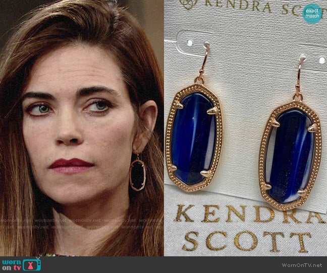 Kendra Scott Elle Drop Earrings worn by Victoria Newman (Amelia Heinle) on The Young and the Restless
