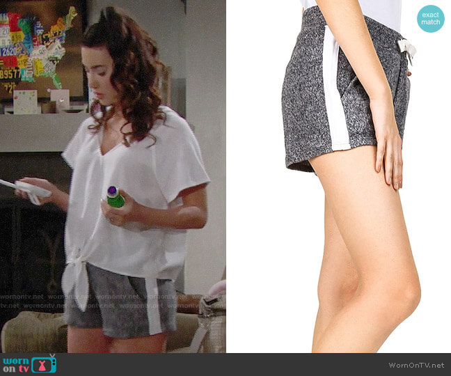 The Kooples Grosgrain Mini Shorts worn by Steffy Forrester (Jacqueline MacInnes Wood) on The Bold and the Beautiful