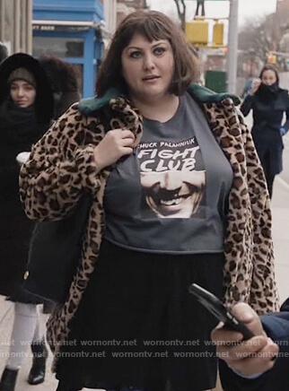Plum’s leopard print coat on Dietland