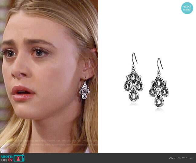 Lucky Brand Blue Moon Moveable Tribal Chandelier Earrings worn by Kiki Jerome (Hayley Erin) on General Hospital