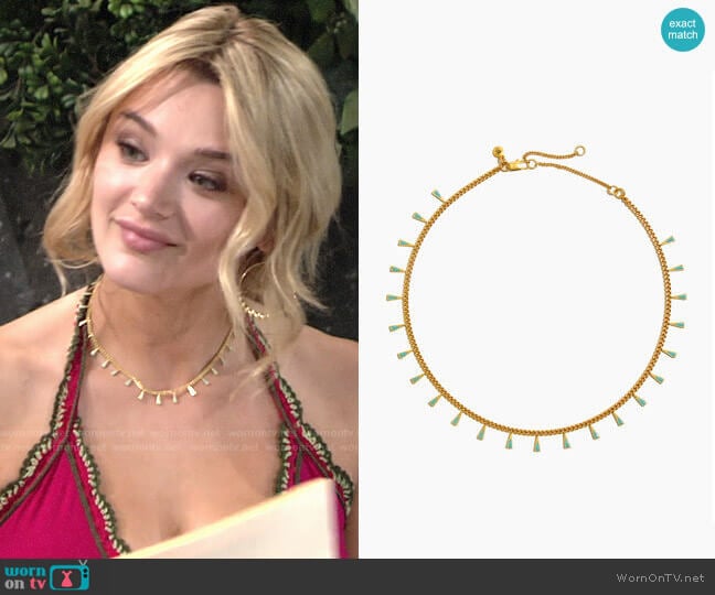 Madewell Geoform Necklace worn by Summer Newman (Hunter King) on The Young and the Restless