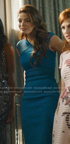 Maya’s blue mesh panel dress on UnReal