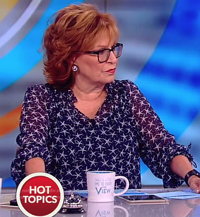 Joy’s navy sheer star print top on The View