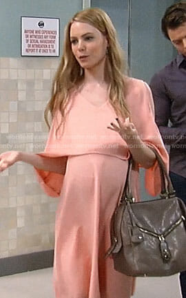 Nelle’s peach maternity dress on General Hospital