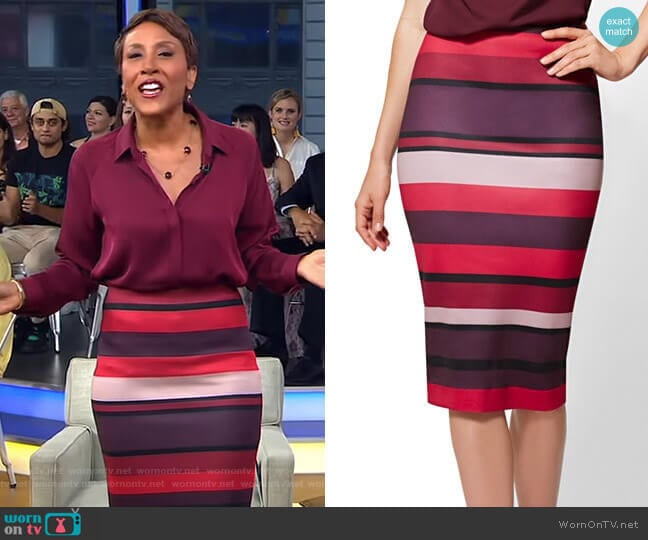 New York & Company Pull On Pencil Skirt - 7th Avenue worn by Robin Roberts on Good Morning America