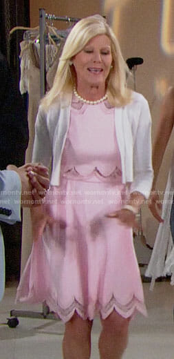 Pam’s pink scalloped dress on The Bold and the Beautiful