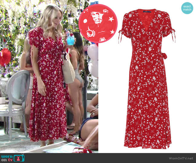 Polo Ralph Lauren Printed Crepe Wrap Dress worn by Abby Newman (Melissa Ordway) on The Young and the Restless