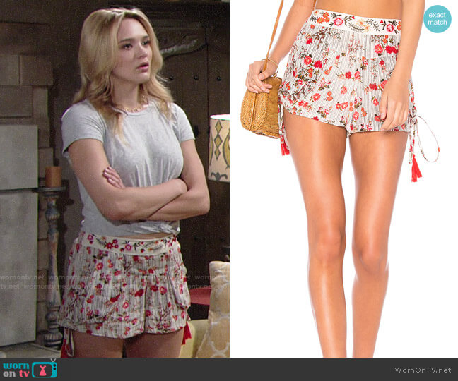 Raga Primrose Drawstring Shorts worn by Summer Newman (Hunter King) on The Young and the Restless