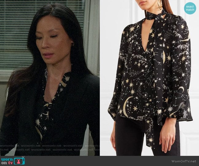 Rixo London Moss Blouse worn by Joan Watson (Lucy Liu) on Elementary
