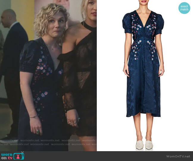 Saloni Lea Floral-Embroidered Silk Dress worn by Scarlett O'Connor (Clare Bowen) on Nashville