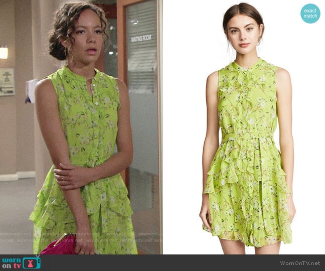 Saloni Tilly Dress in Lime Pimpernel worn by Mattie Ashby (Lexie Stevenson) on The Young and the Restless