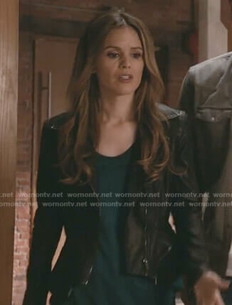 Sam’s black moto jacket on Take Two
