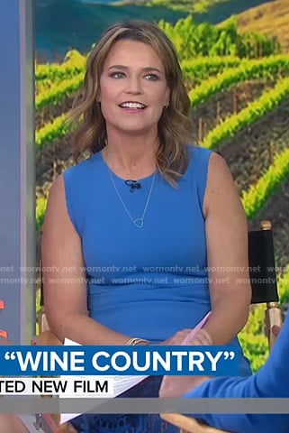 Savannah’s blue lace trim dress on Today