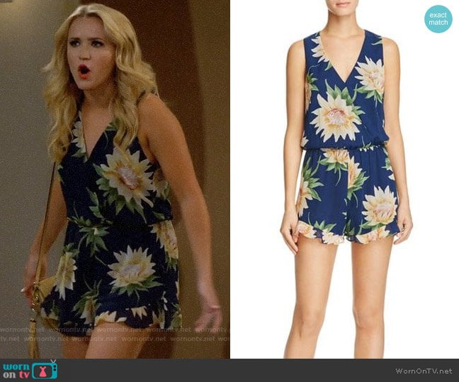 Show Me Your Mumu Riri Romper in Lotus Print worn by Gabi Diamond (Emily Osment) on Young and Hungry