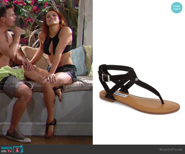 Steve Madden Hidden Sandal worn by Sally Spectra (Courtney Hope) on The Bold and the Beautiful
