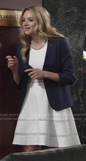 Summer’s white fit and flare dress on The Young and the Restless
