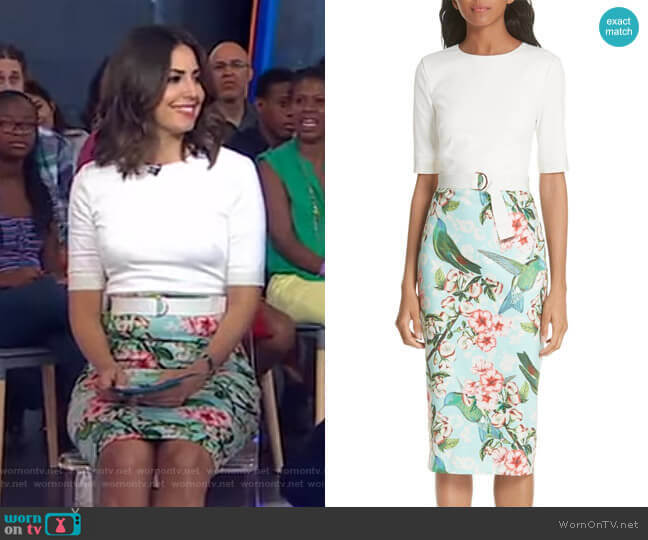 Ted Baker Julieta Nectar Body-Con Dress worn by Cecilia Vega on Good Morning America