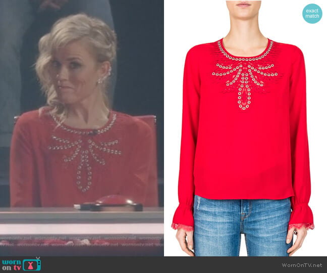The Kooples Grommeted Eyelet Lace Top worn by Ilse de Witt (Ilse DeLange) on Nashville